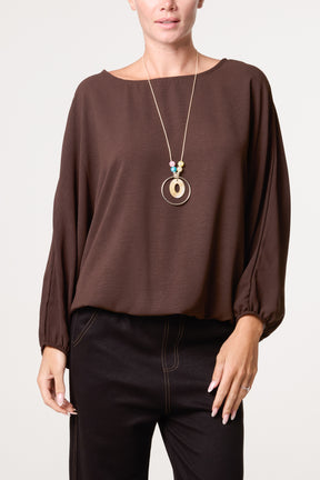 Essential Batwing Necklace Blouse