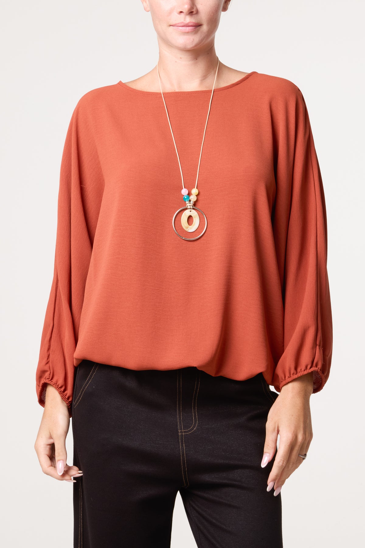 Essential Batwing Necklace Blouse