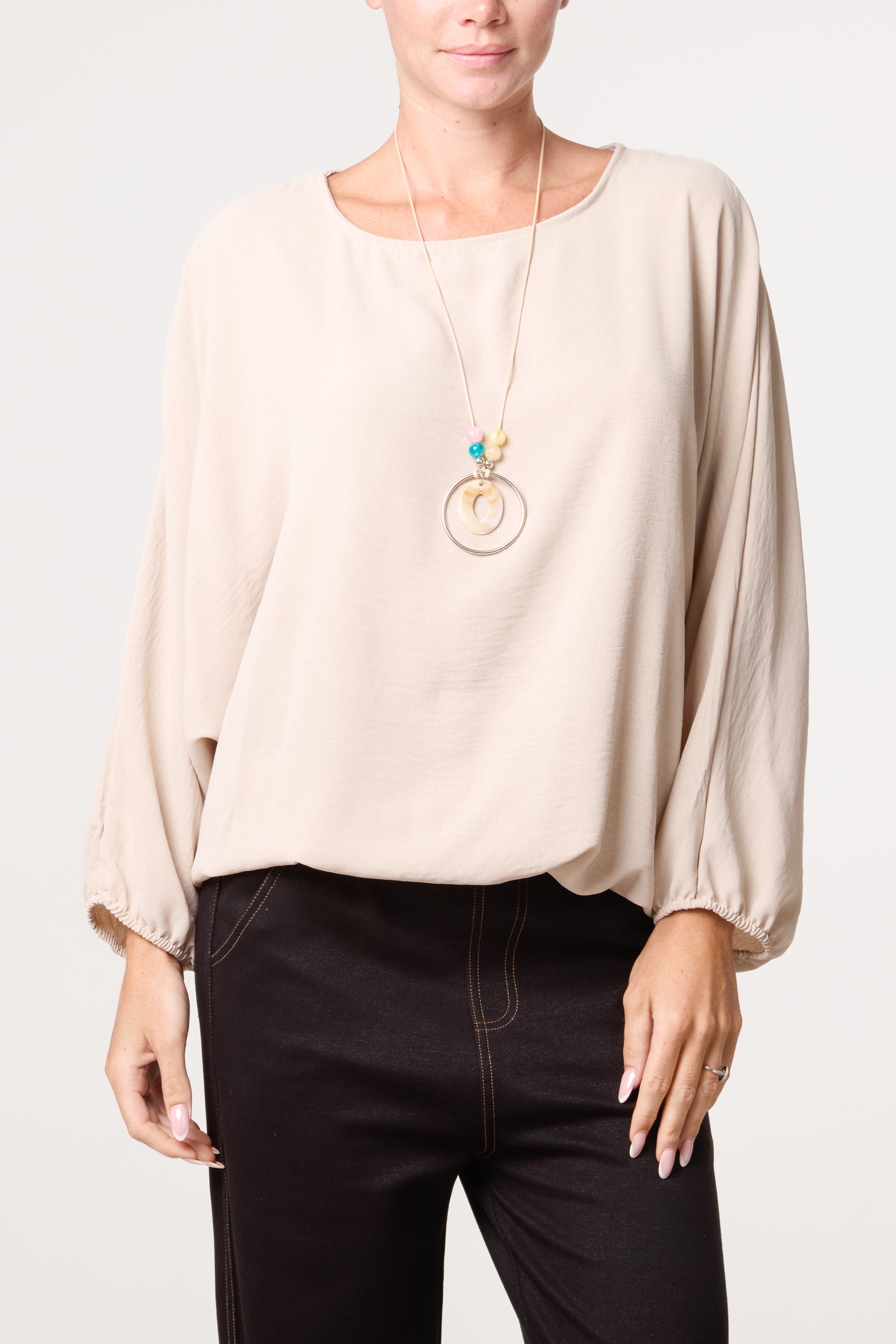 Essential Batwing Necklace Blouse