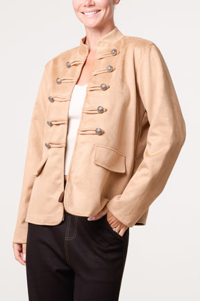 Military Band Jacket With Button Detail