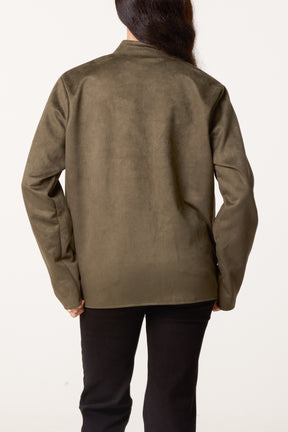 Military Band Tailored Jacket With Butto