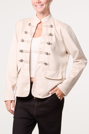Military Band Jacket With Button Detail
