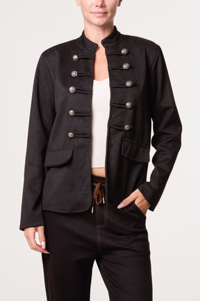 Military Band Jacket With Button Detail