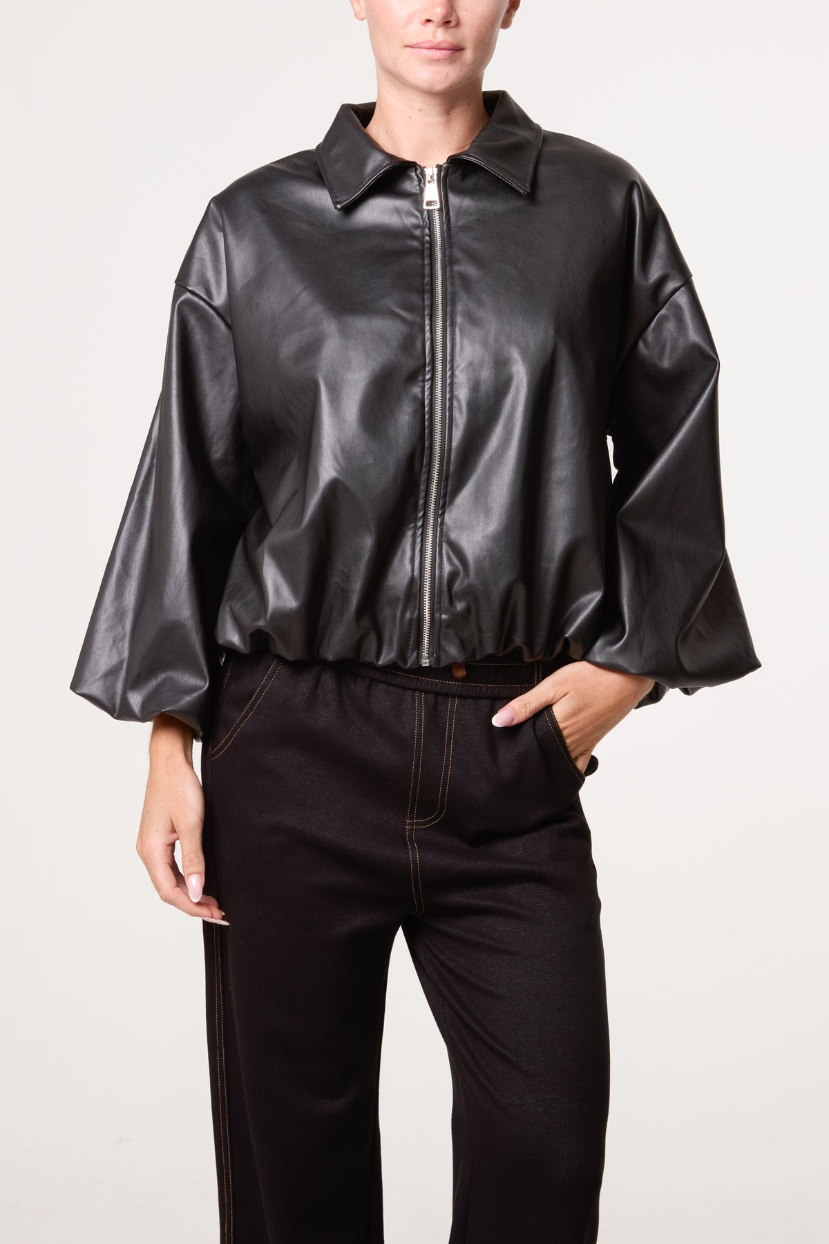 PU Zip Through Jacket