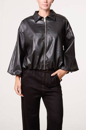 PU Zip Through Jacket