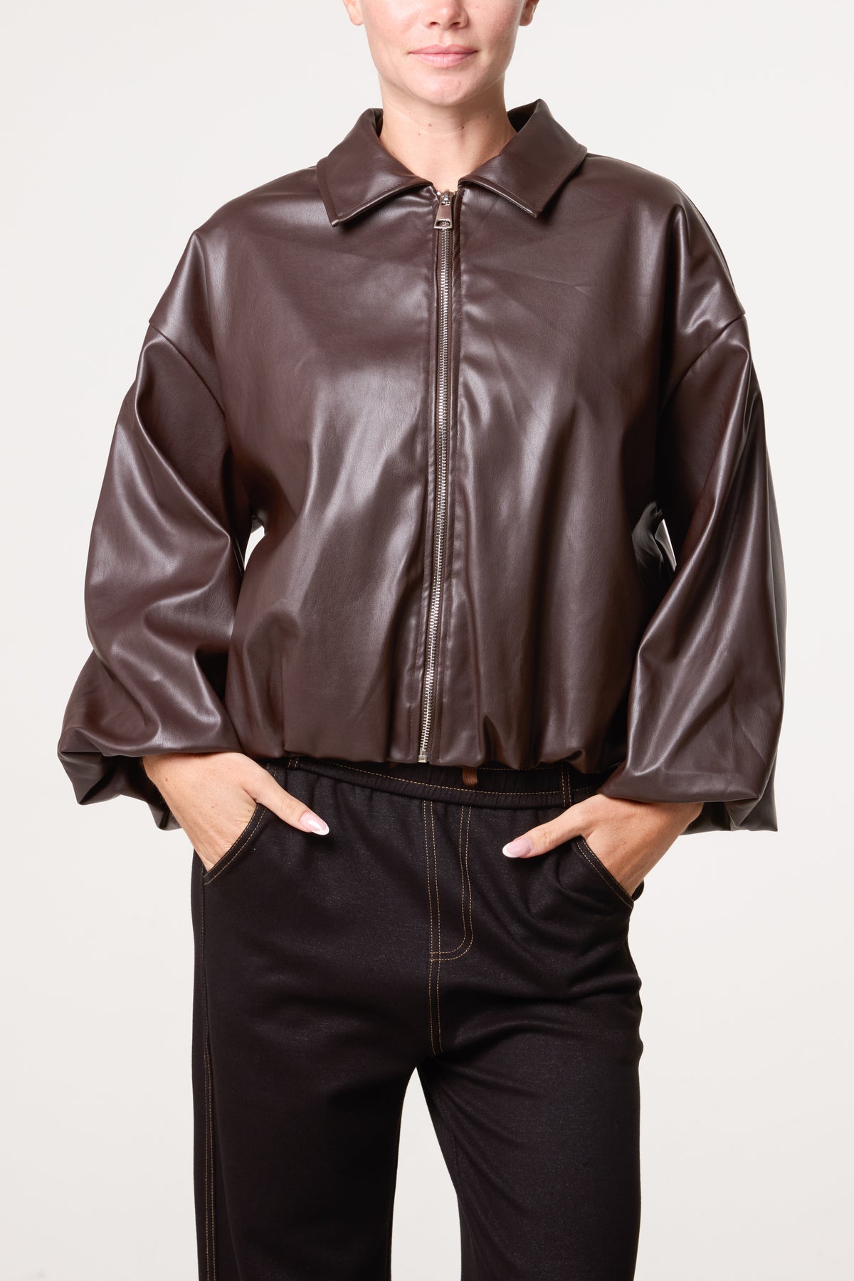 PU Zip Through Jacket