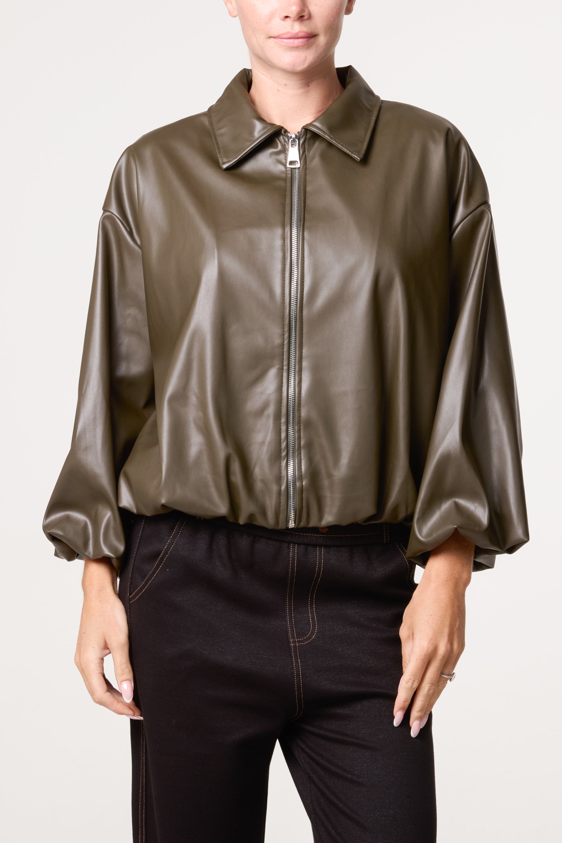 PU Zip Through Jacket
