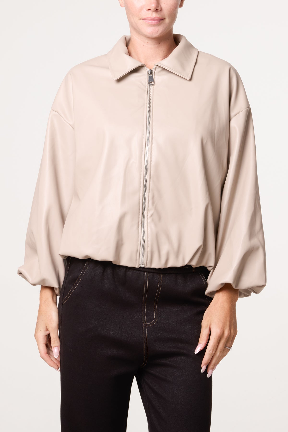 PU Zip Through Jacket