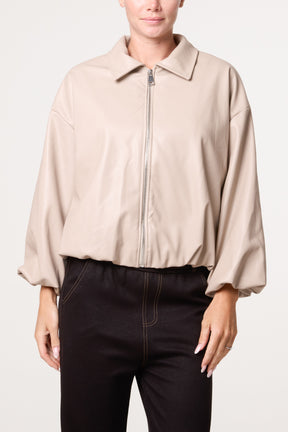 PU Zip Through Jacket