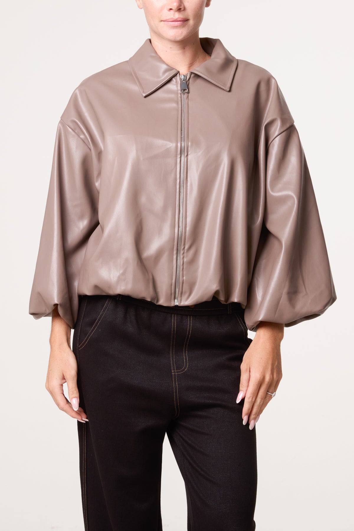PU Zip Through Jacket