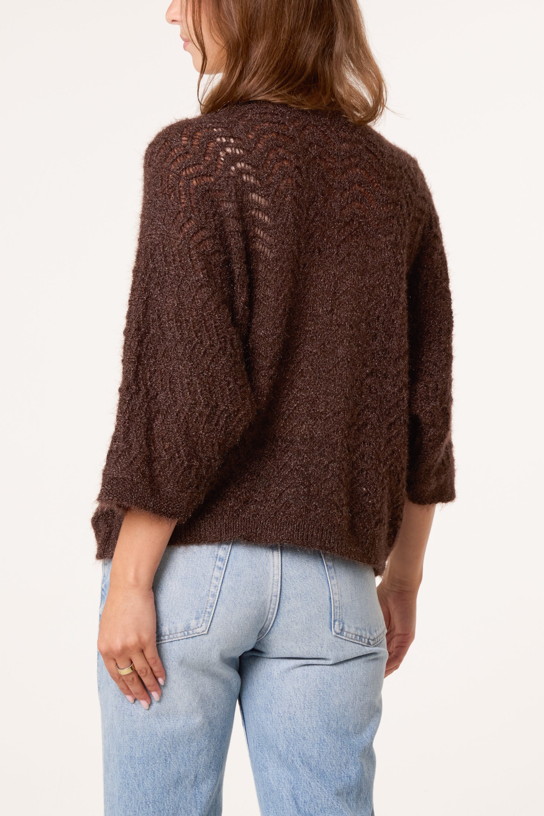Knit ZigZag Patterned Cardigan