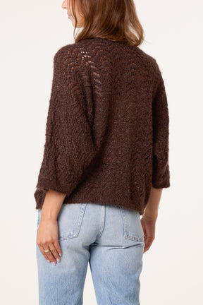 Knit ZigZag Patterned Cardigan