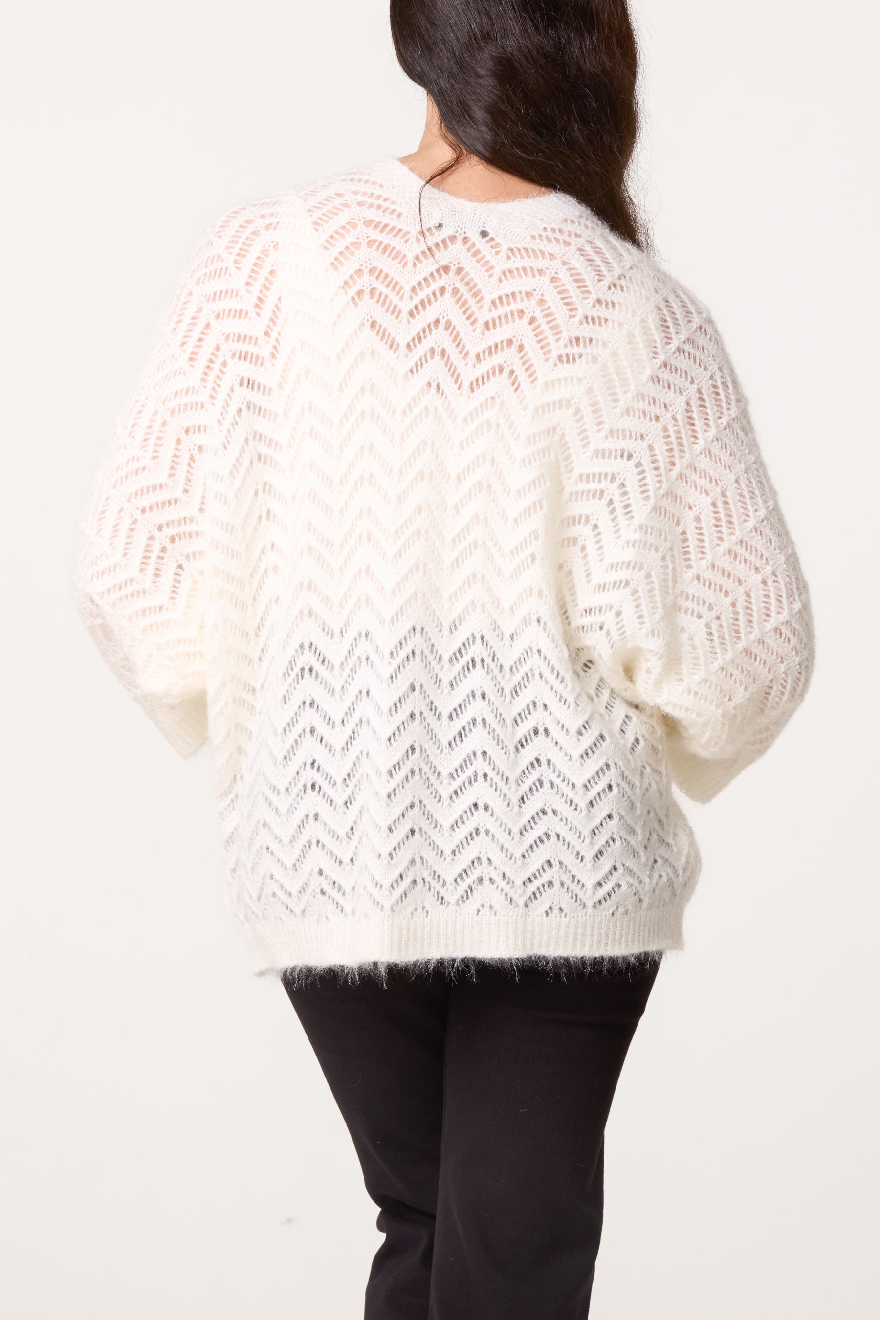 Knit ZigZag Patterned Cardigan