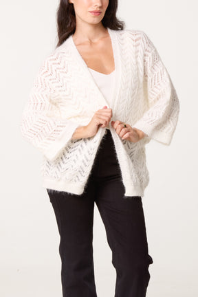 Knit ZigZag Patterned Cardigan