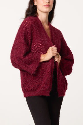 Knit ZigZag Patterned Cardigan