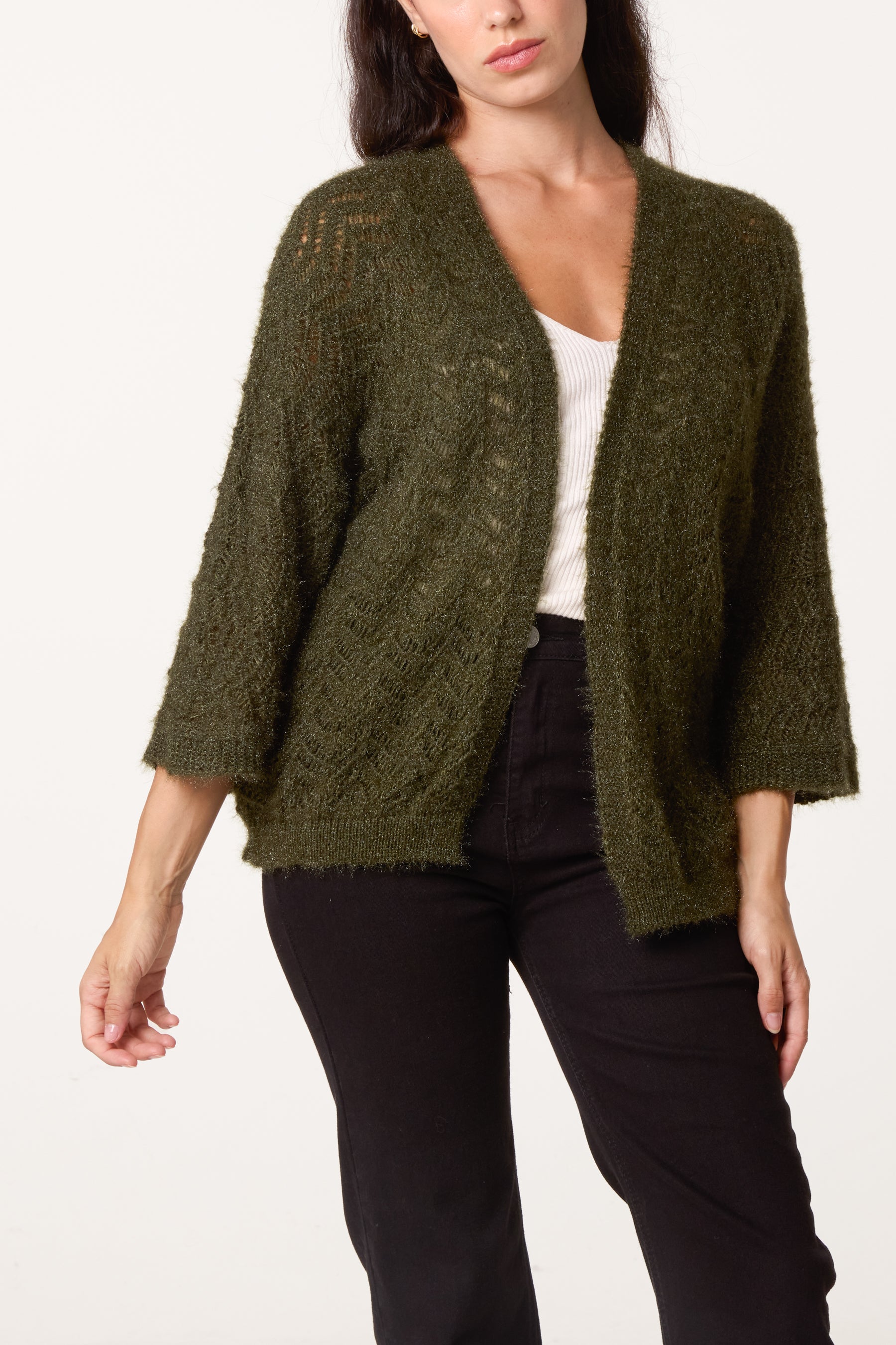 Knit ZigZag Patterned Cardigan