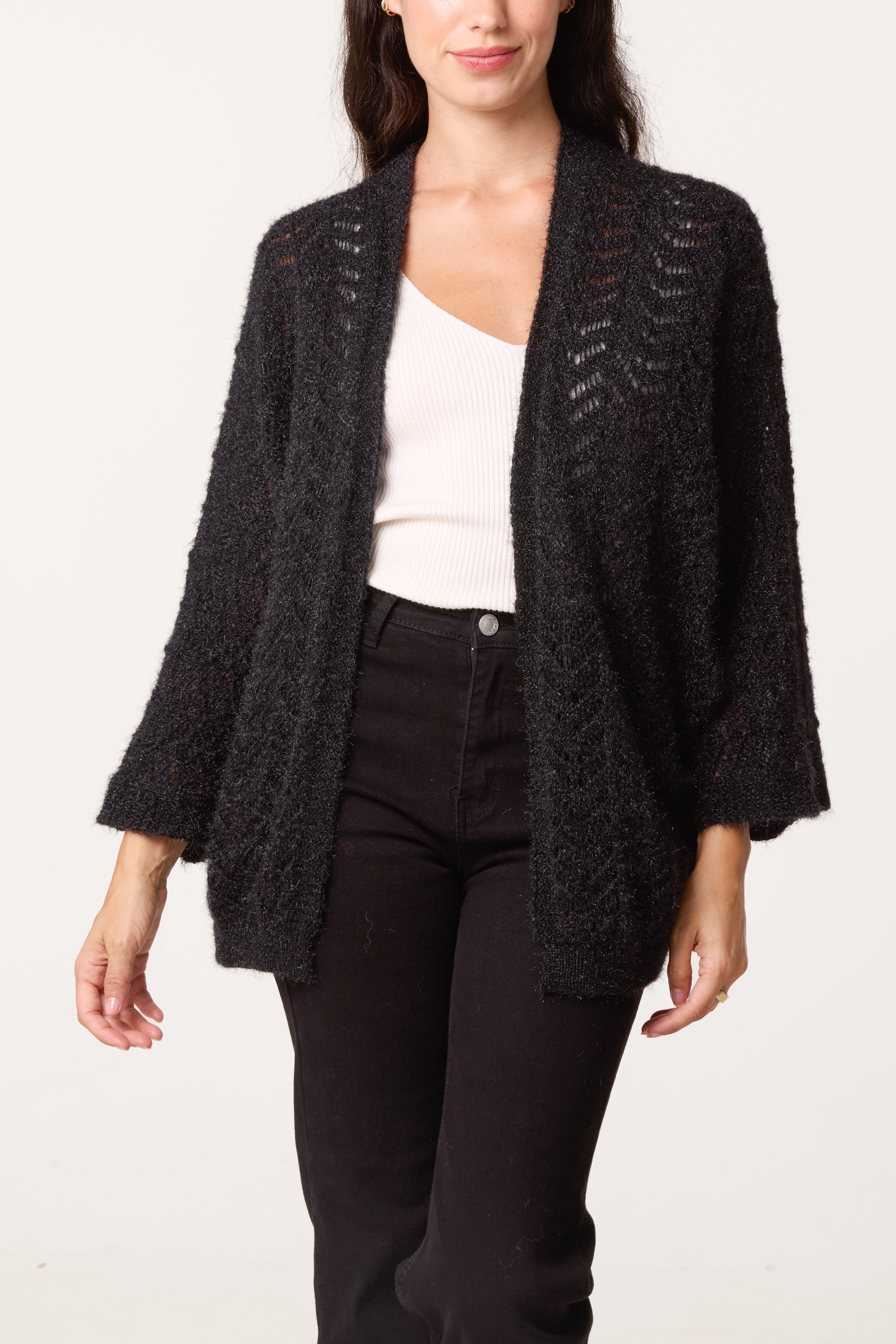 Knit ZigZag Patterned Cardigan