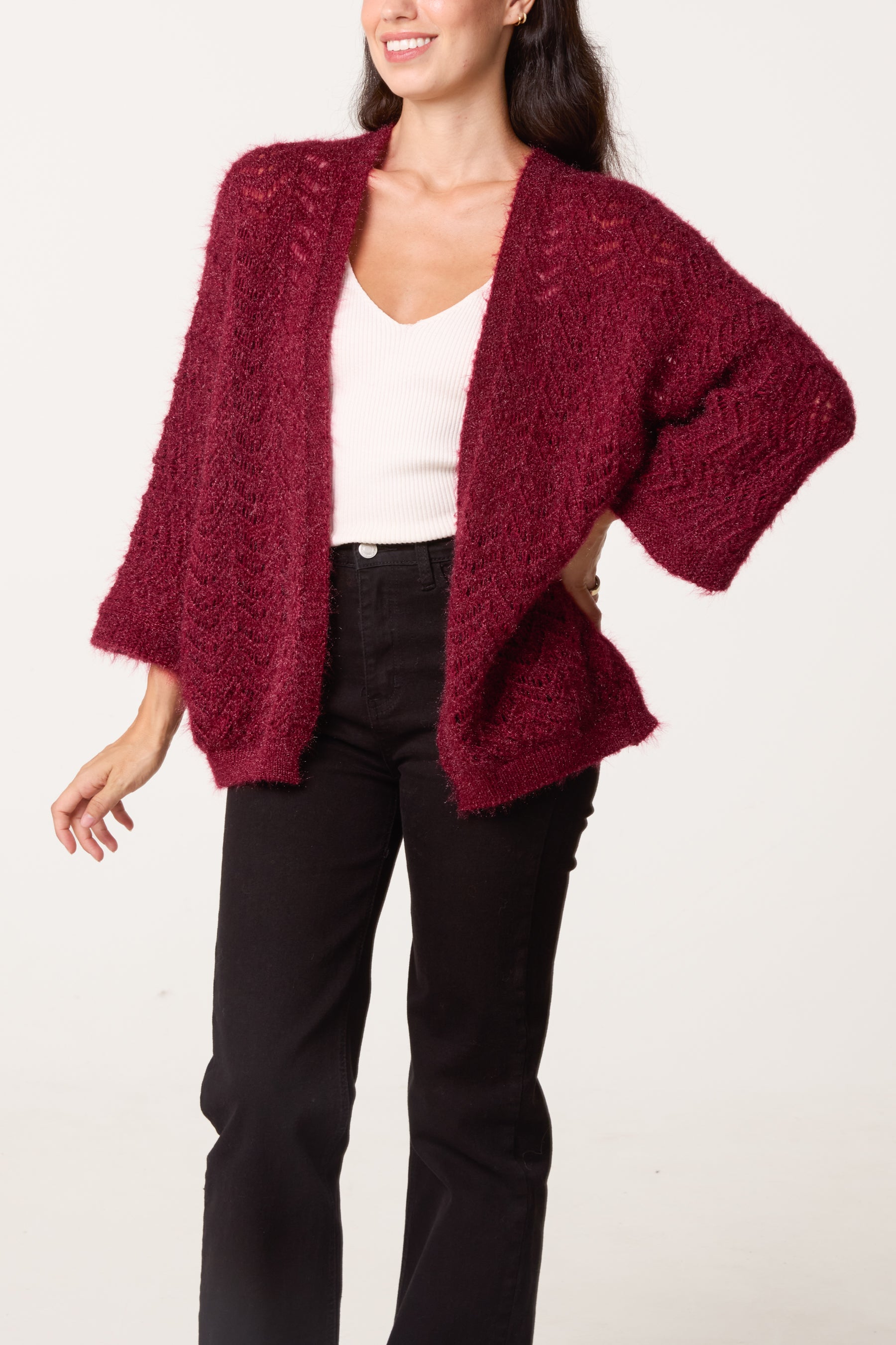 Knit ZigZag Patterned Cardigan