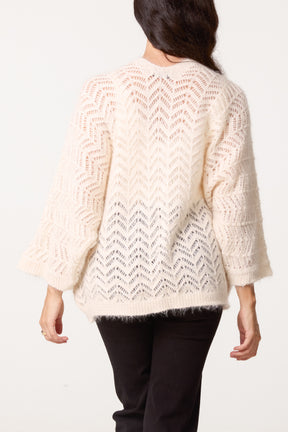 Knit ZigZag Patterned Cardigan