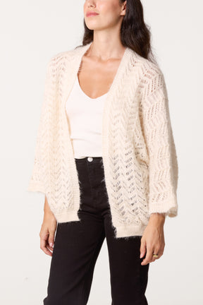 Knit ZigZag Patterned Cardigan