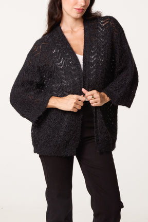 Knit ZigZag Patterned Cardigan