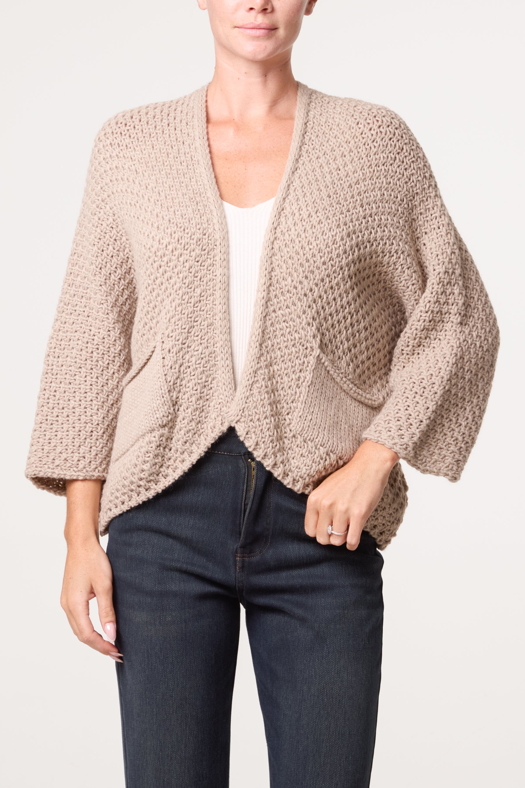 Knitted Cardigan With Front Pockets