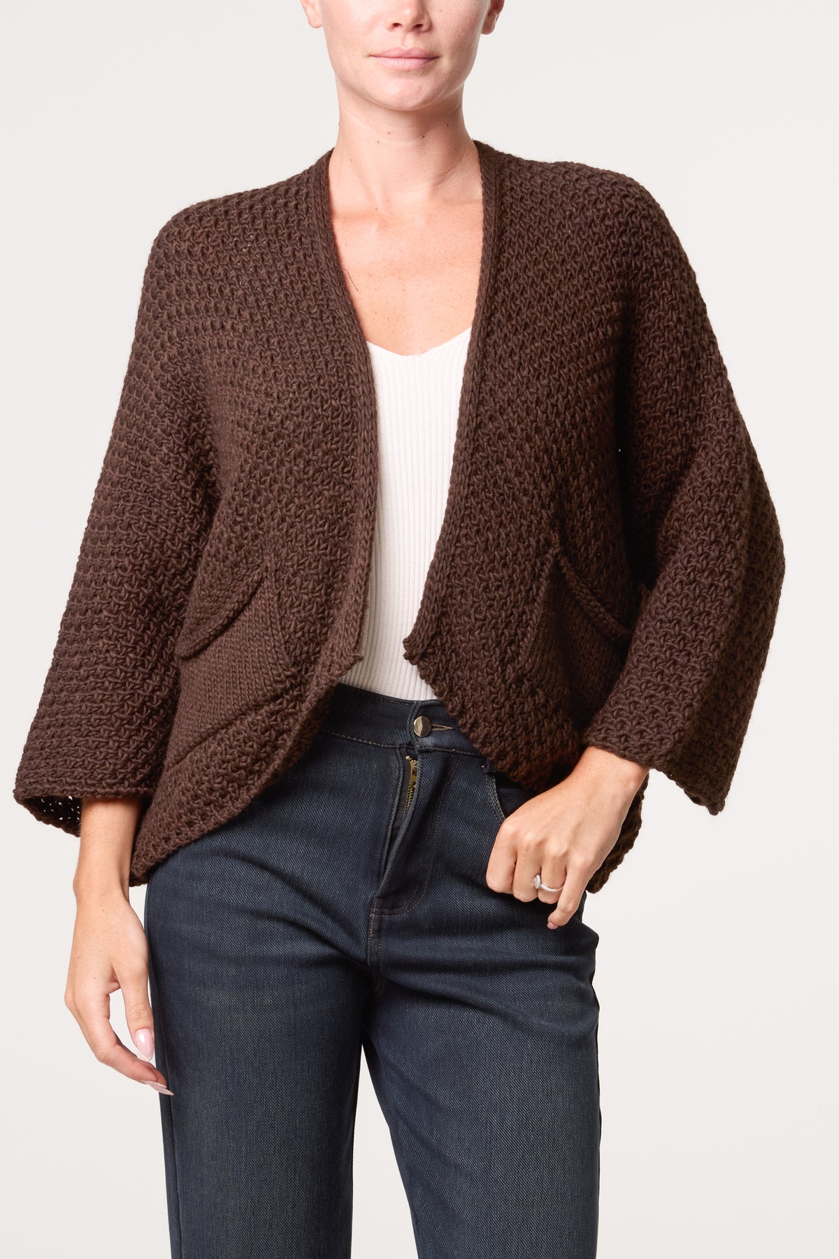 Knitted Cardigan With Front Pockets