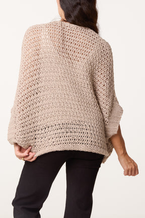 Alpaca Wool Front Twist Knit Blouse