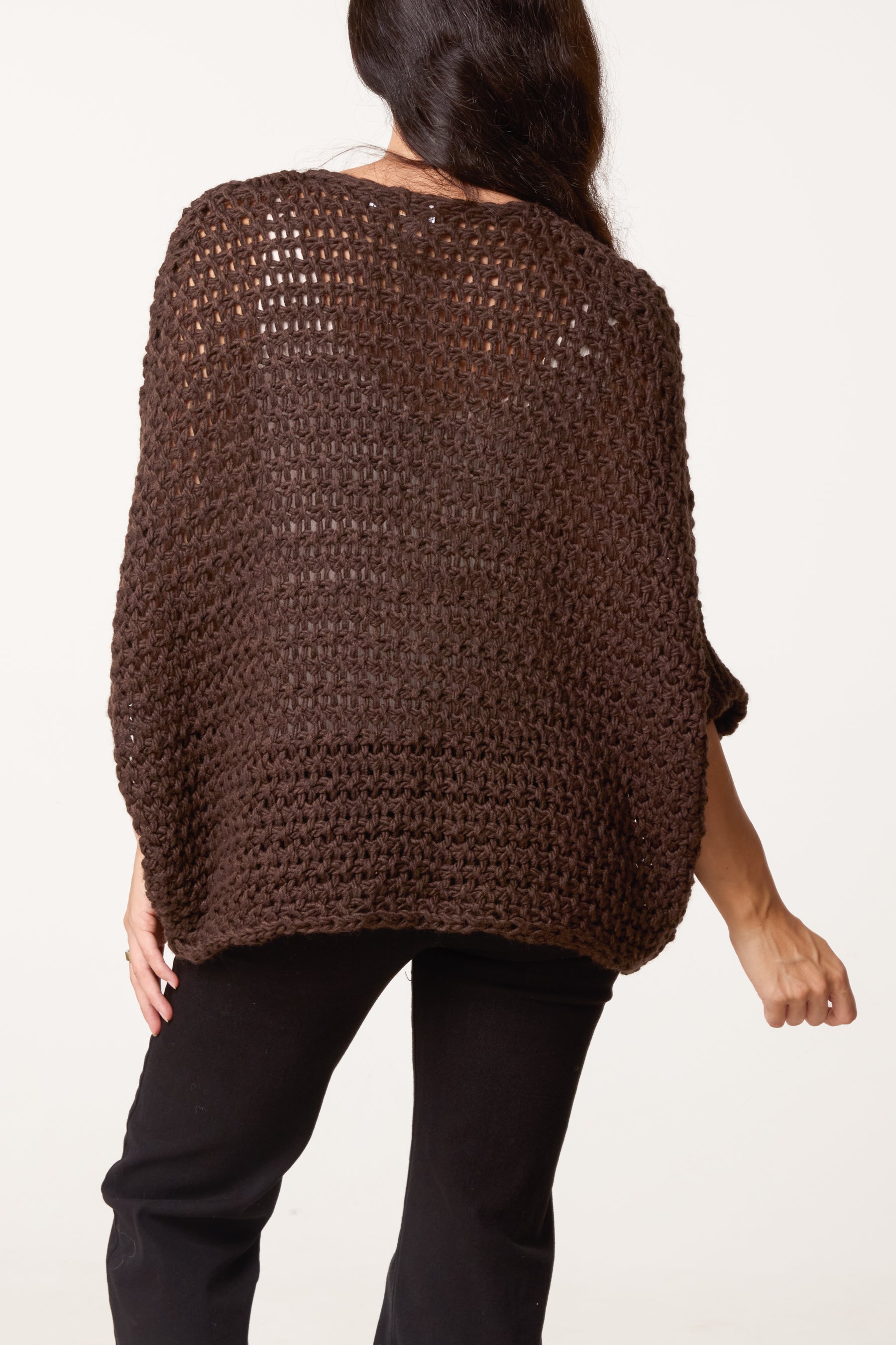 Alpaca Wool Front Twist Knit Blouse