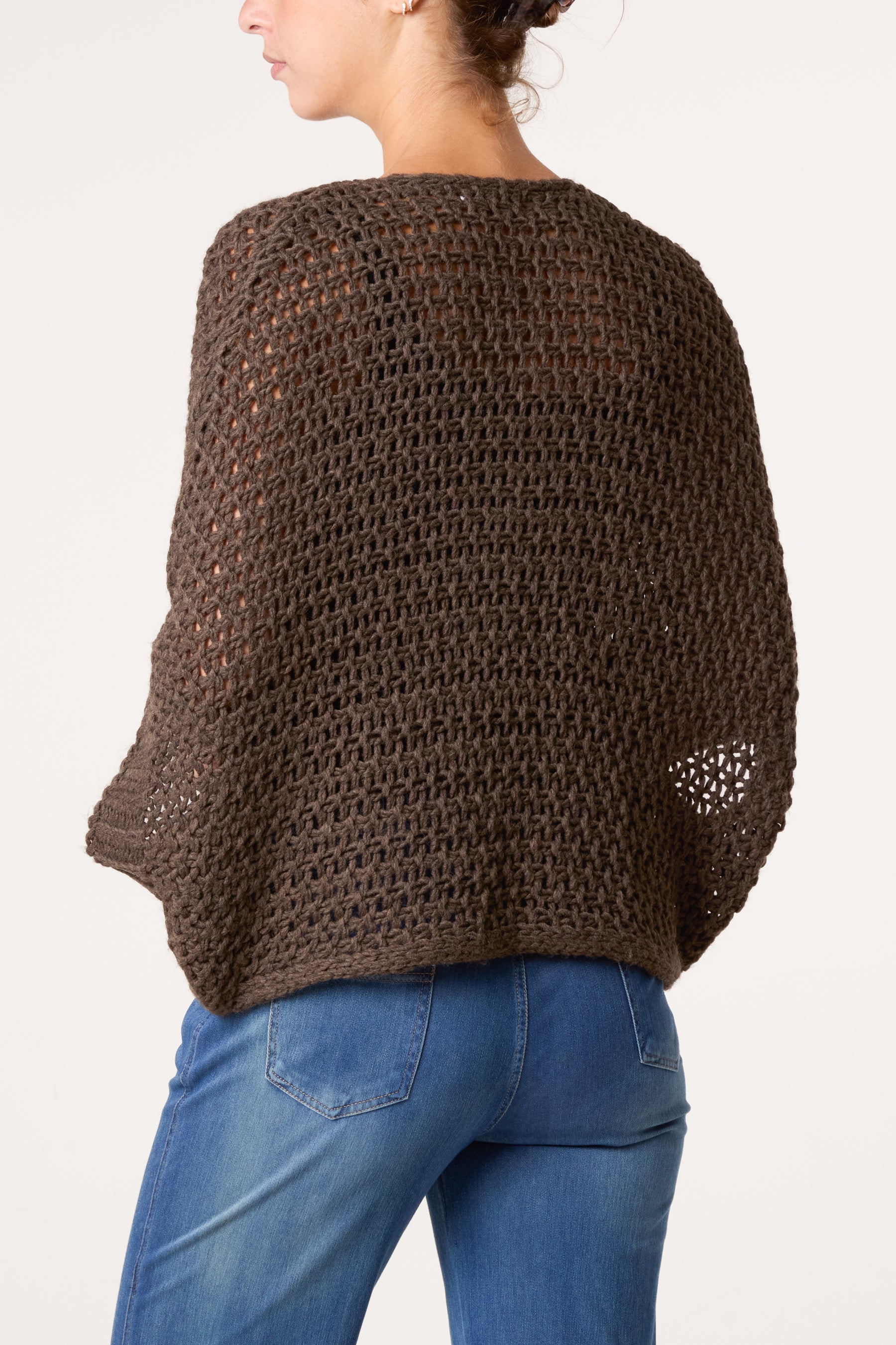 Alpaca Wool Front Twist Knit Blouse