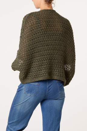 Alpaca Wool Front Twist Knit Blouse