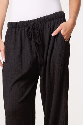 Crinkled Essential Wide Leg Trousers