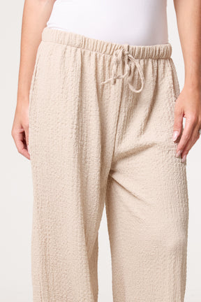 Crinkled Essential Wide Leg Trousers