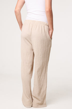 Crinkled Essential Wide Leg Trousers