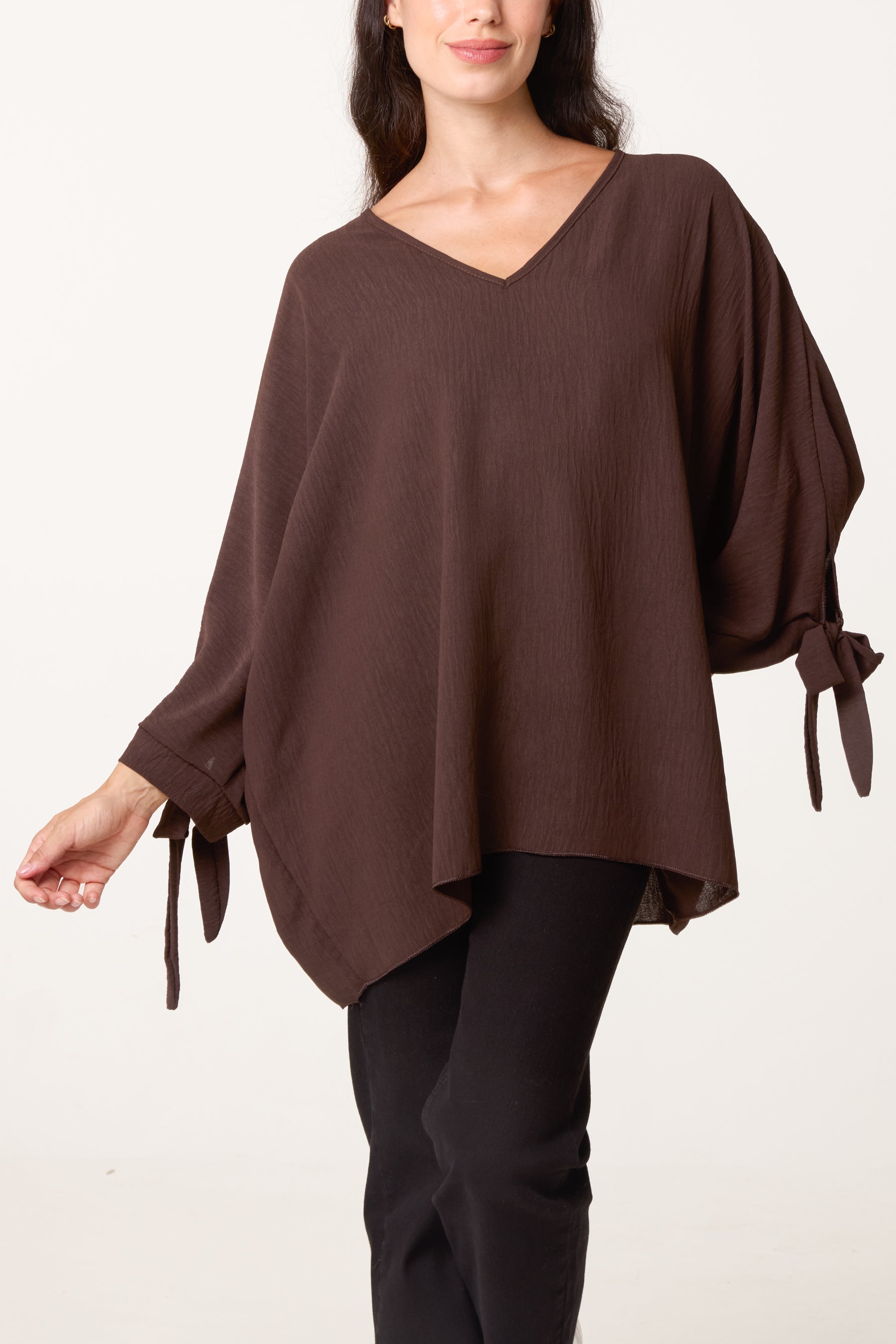 Side Tie V-Neck Top
