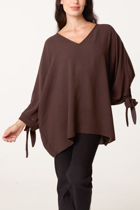Side Tie V-Neck Top