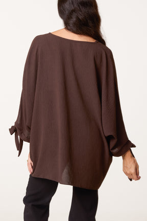 Side Tie V-Neck Top