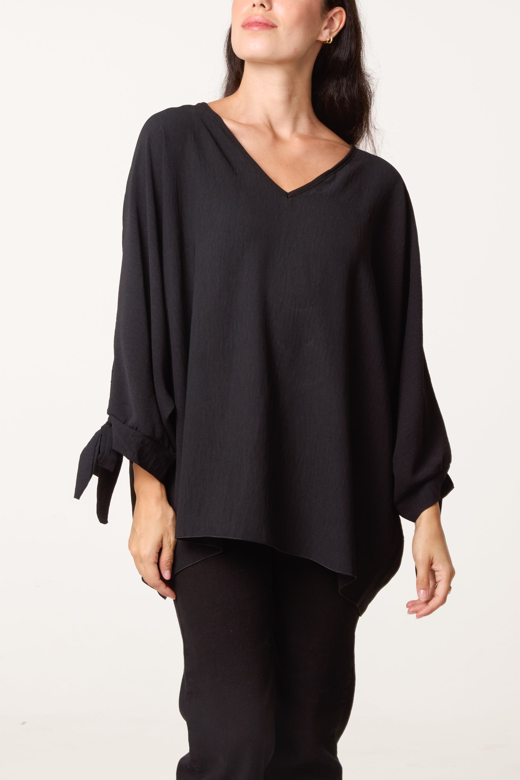Side Tie V-Neck Top