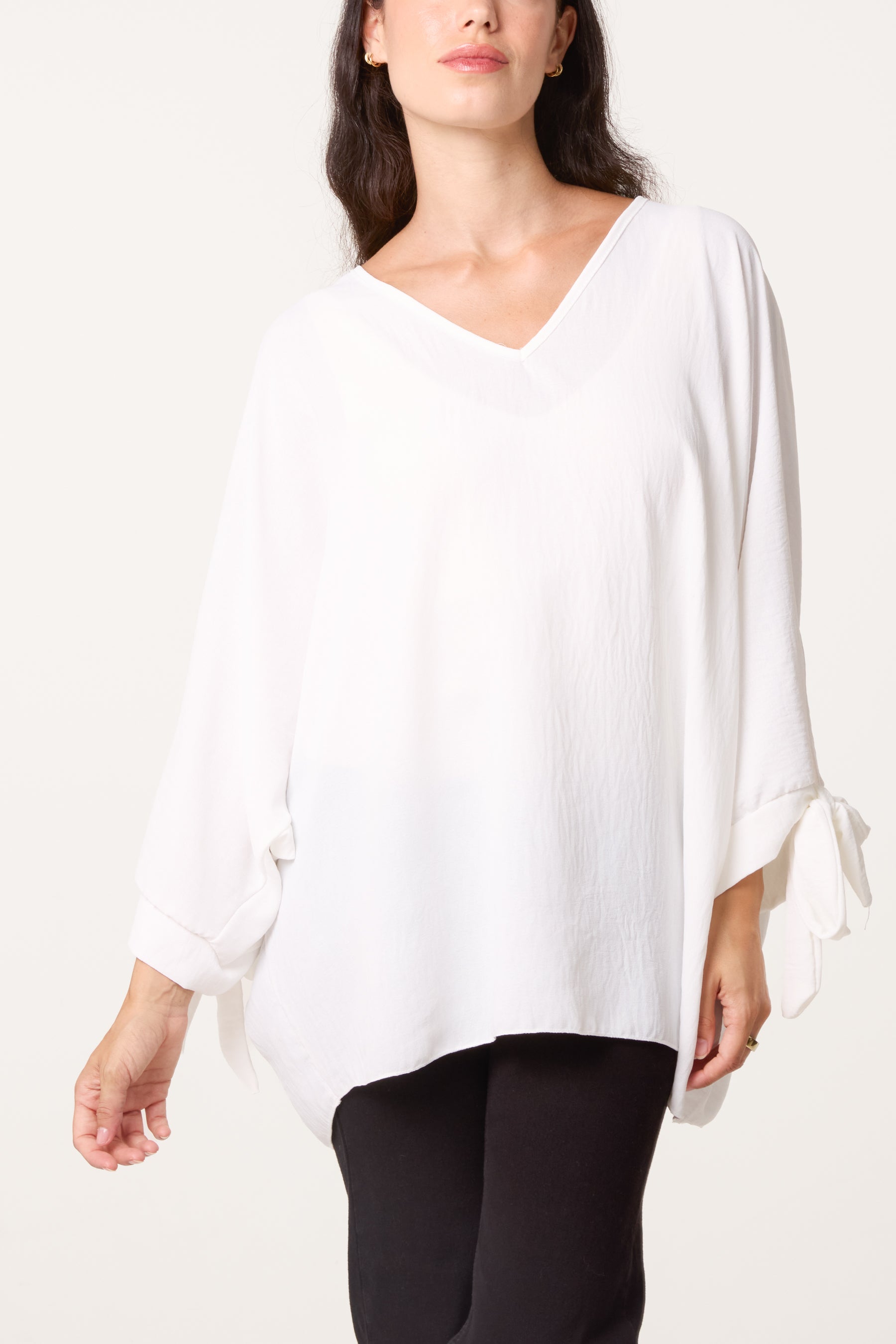 Side Tie V-Neck Top