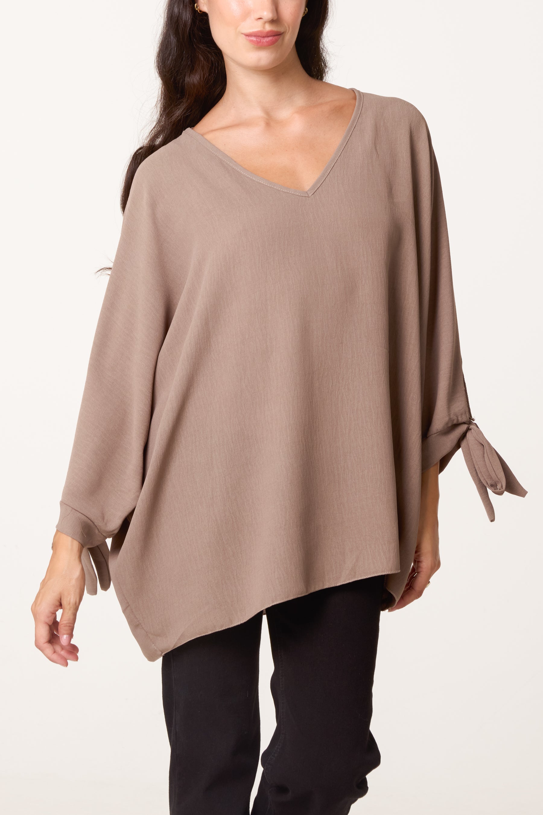 Side Tie V-Neck Top