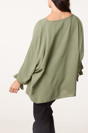 Side Tie V-Neck Top