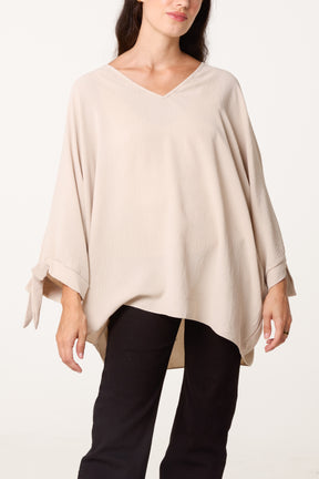 Side Tie V-Neck Top