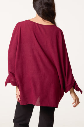 Side Tie V-Neck Top