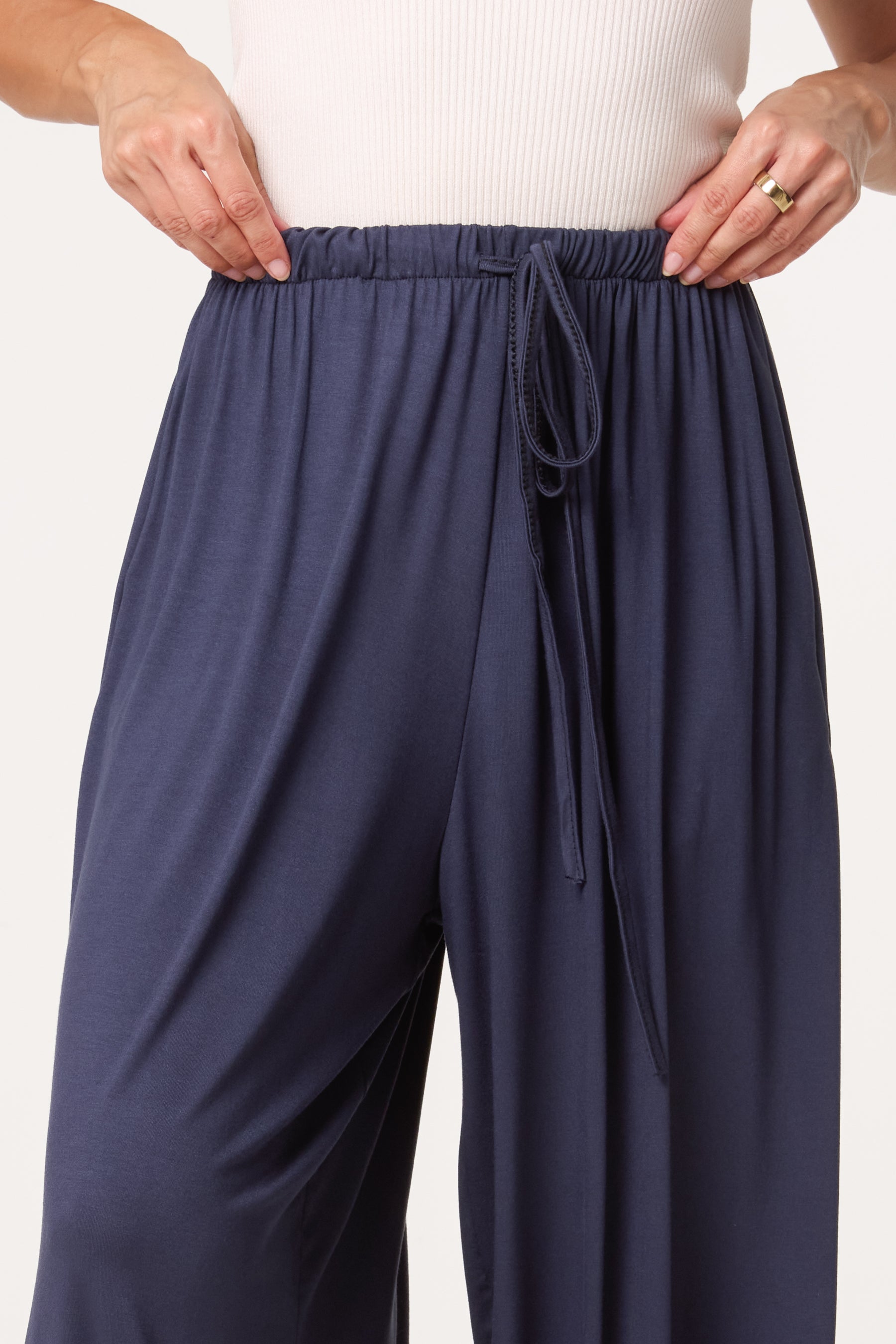 Front Tie Cuffed Trousers