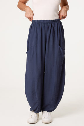 Wide-Leg Relaxed Trousers With Pockets