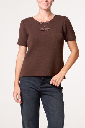 Front Bow Neck Detail Blouse