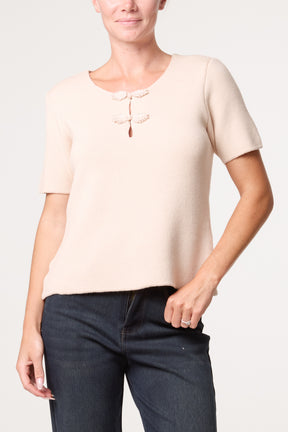 Front Bow Neck Detail Blouse