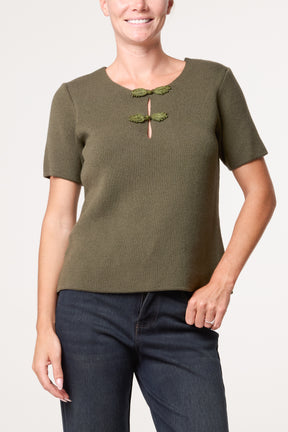 Front Bow Neck Detail Blouse