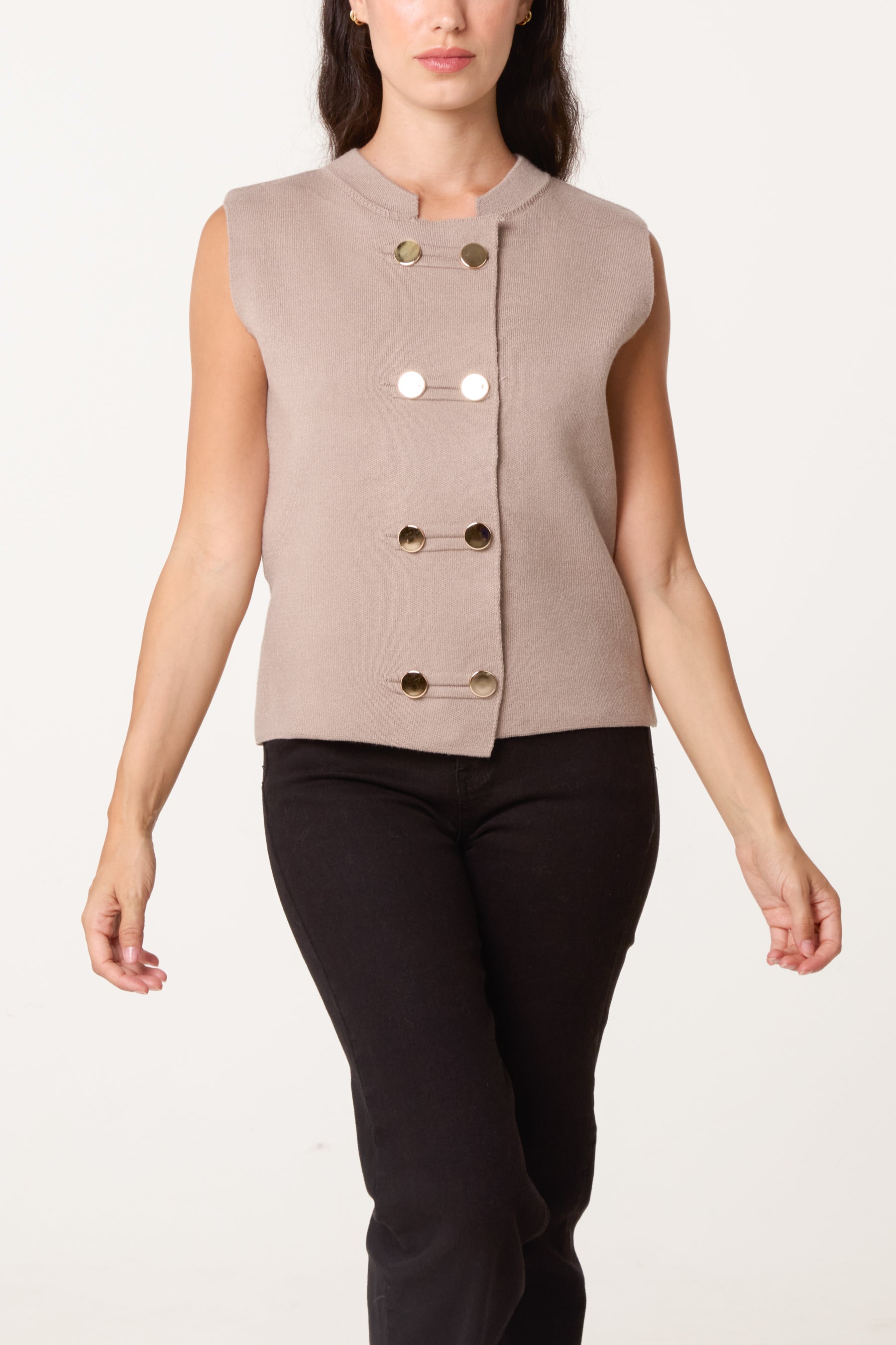 Golden Button Essential Knit Waistcoat