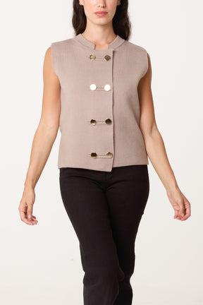 Golden Button Essential Knit Waistcoat